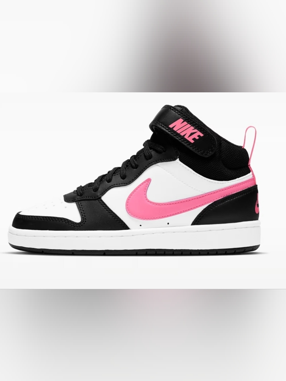 Nike Borough 2 Youth Size 7 Euc, Black Pink White